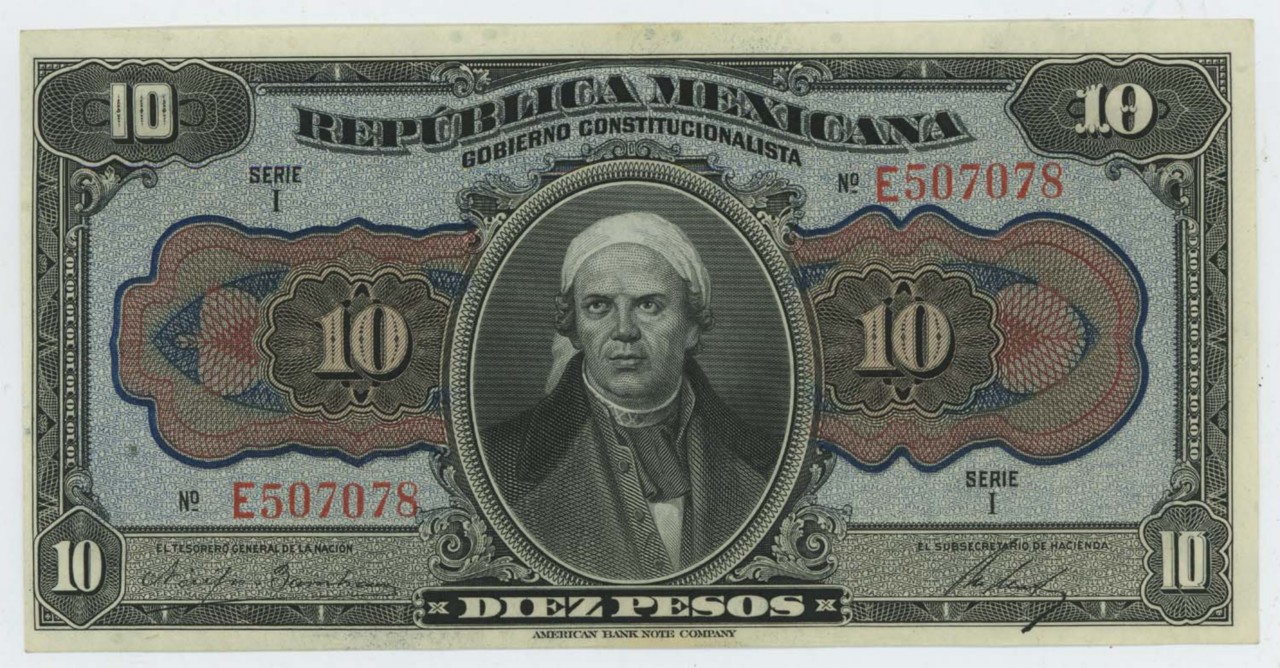 Billete de diez pesos mexicanos